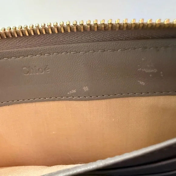 Chloe Marcie Full Zip Around Continental Wallet Gray - Picture 8 of 15